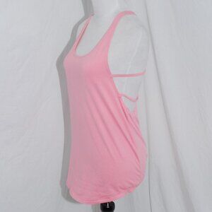 Peekaboo Back Bodycon Fitness Kiava Womens Medium Tank Top Pink Exercise Shirt
